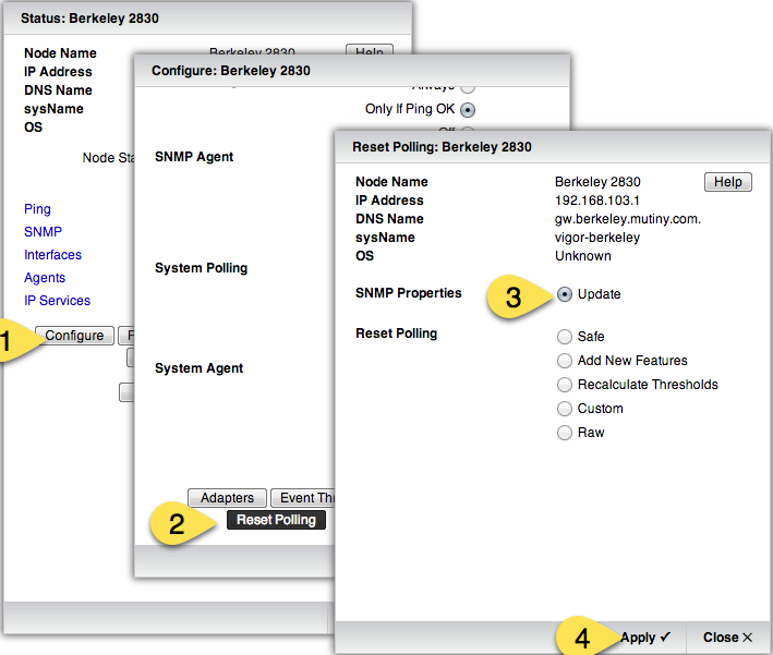 Follow this to update SNMP information